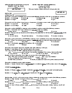 Đề thi thử Tốt nghiệp THPT Quốc gia môn Tiếng Anh - Mã đề 101 - Năm học 2018-2019 - Trường THPT Ba Chúc